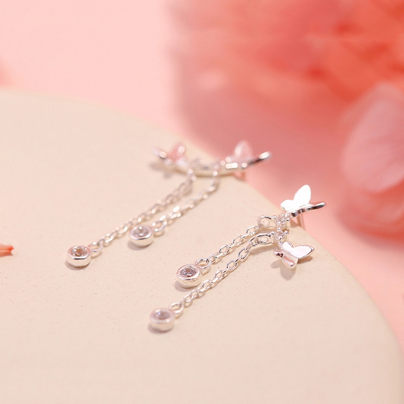 Anting Gantung Silver Bentuk Kupu-kupu untuk Wanita