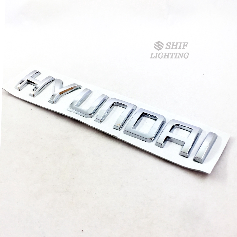 Stiker Emblem Motif Logo Hyundai Bahan ABS Chrome untuk Mobil Hyundai