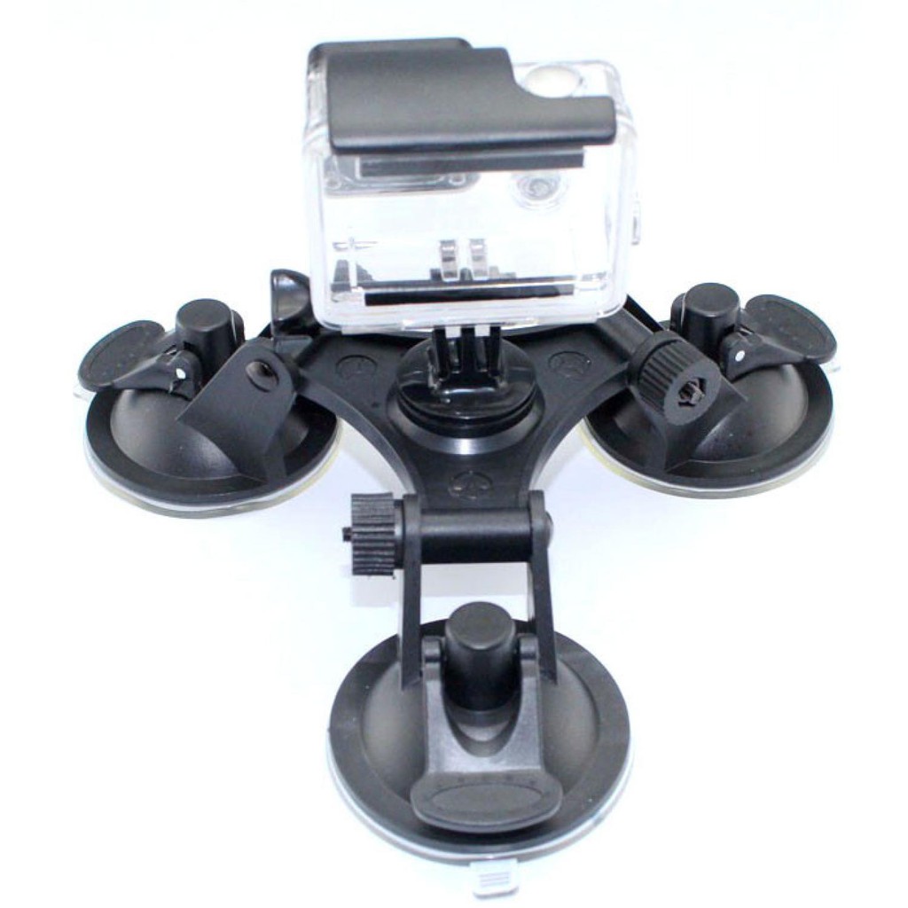 3 Feets Triangle Suction Cup Glass Mount for Xiaomi Yi 2 4K / Gopro [Hitam]