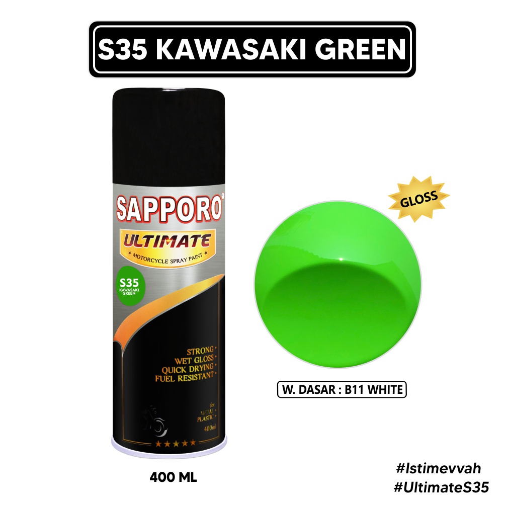 Sapporo Ultimate S35 Kawasaki Green / Cat Spray Semprot Aerosol Terbaik