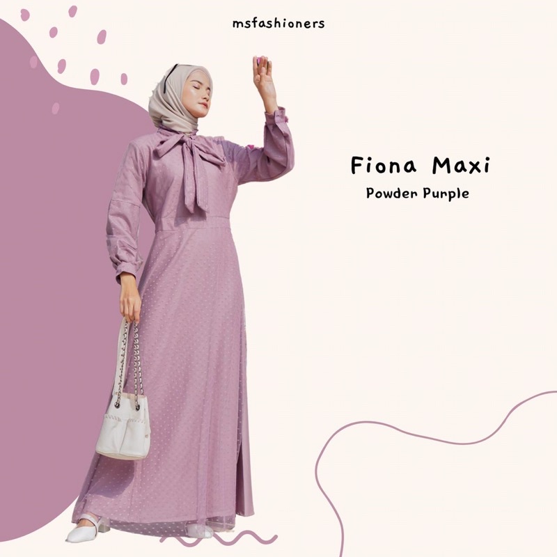 Fiona maxi dress dotty/gamis kondangan/ dress/ fashion muslim/ dress kondangan/ gamis lebaran/ dress