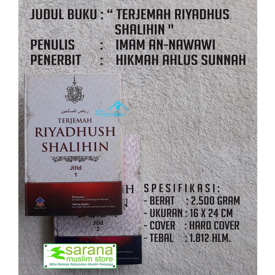 BUKU TERJEMAH RIYADHUS SHALIHIN JILID 1 DAN 2