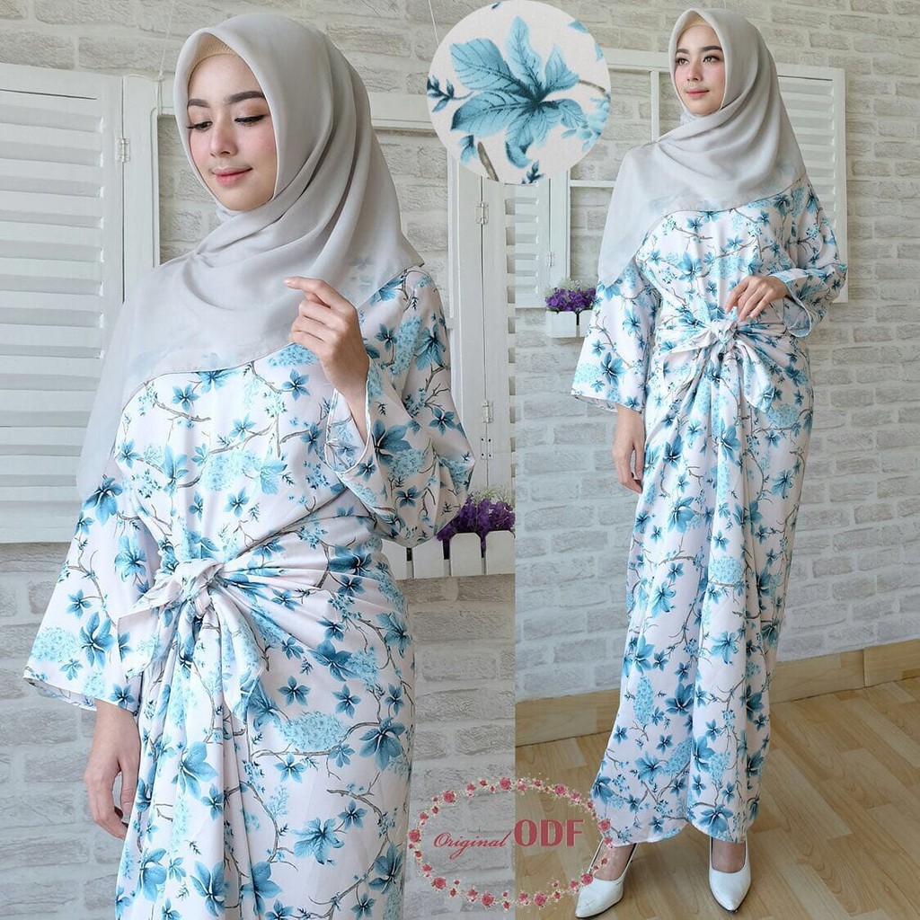 READY 119362 KAFTAN IKAT ROSANNA BIRU TERMURAH