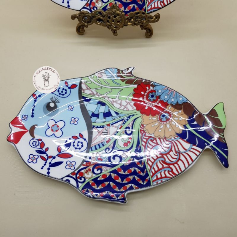 Piring ikan motif imari/piring ikan  besar/piring saji keramik/piring saji import