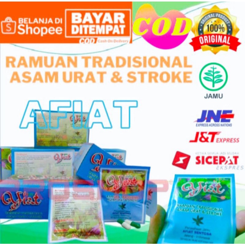 AFIAT Obat Ramuan Herbal Jamu Asam urat Rematik dan Kolesterol Tinggi Afiat