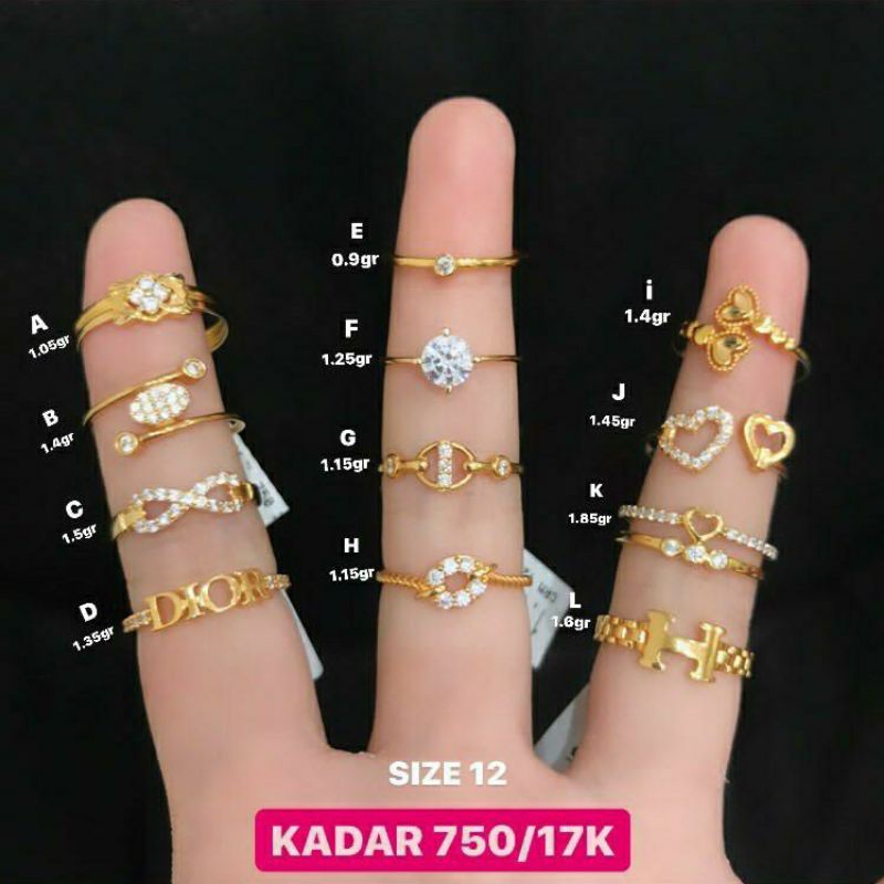 Cincin Emas Asli - S12- Cincin Emas Kadar 750 - Toko Emas - Toko Mas asli - Perhiasan Cincin Emas