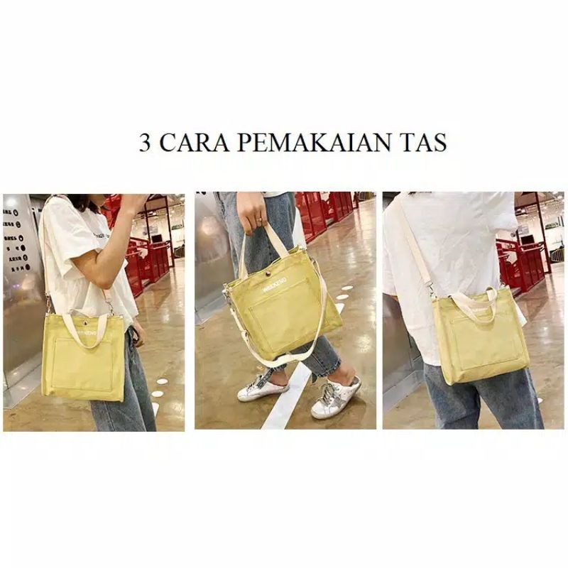 Medan Termurah KD022 Korean style Slingbag Fashion tas Canvas Premium import/Tas weekend