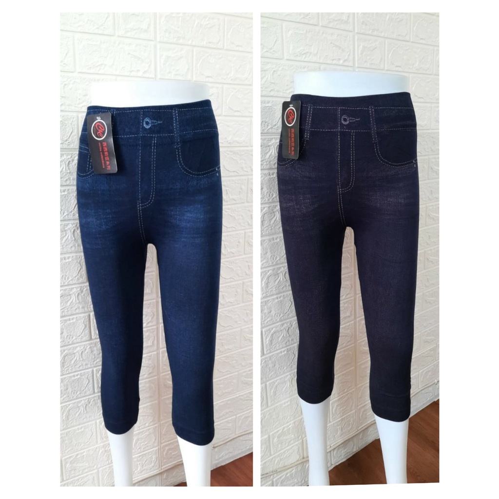LEGGING JEANS ELASTIS 7/8