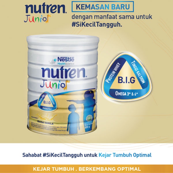 NESTLE Nutren Junior Susu Pertumbuhan Vanila 1-10 tahun Kaleng 400g 800g