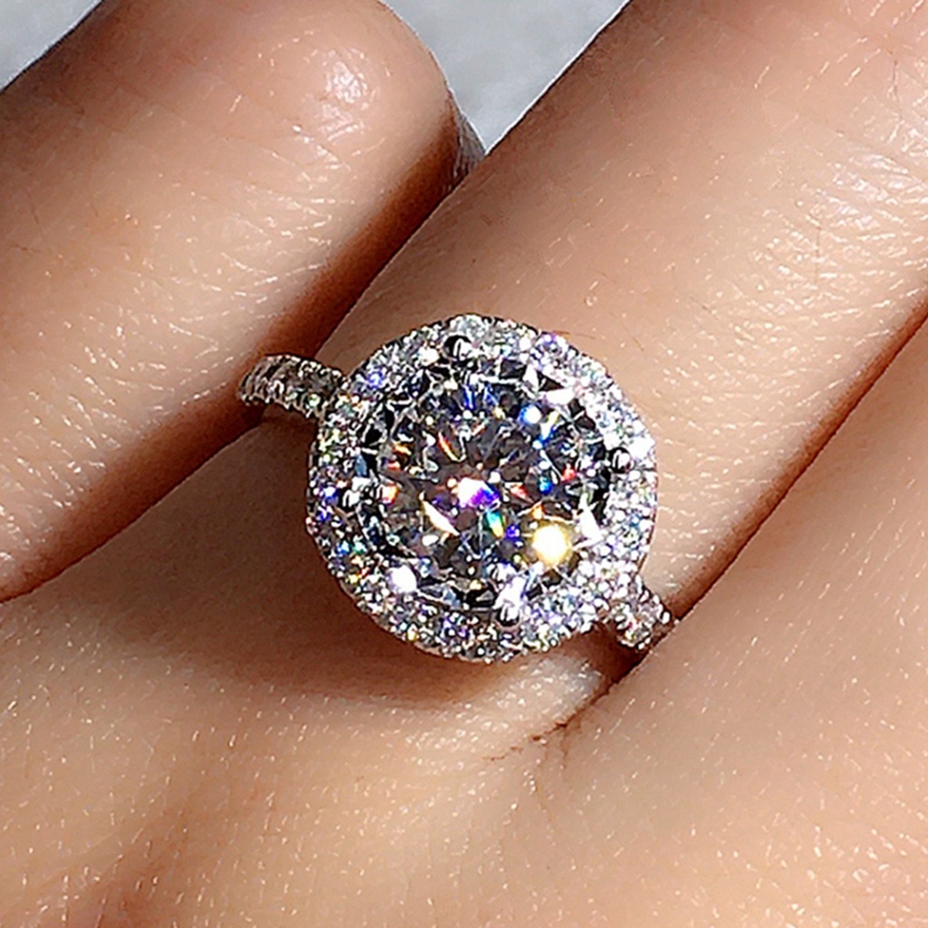 Cincin Kristal Cubic Zircon AAA Untuk Wanita