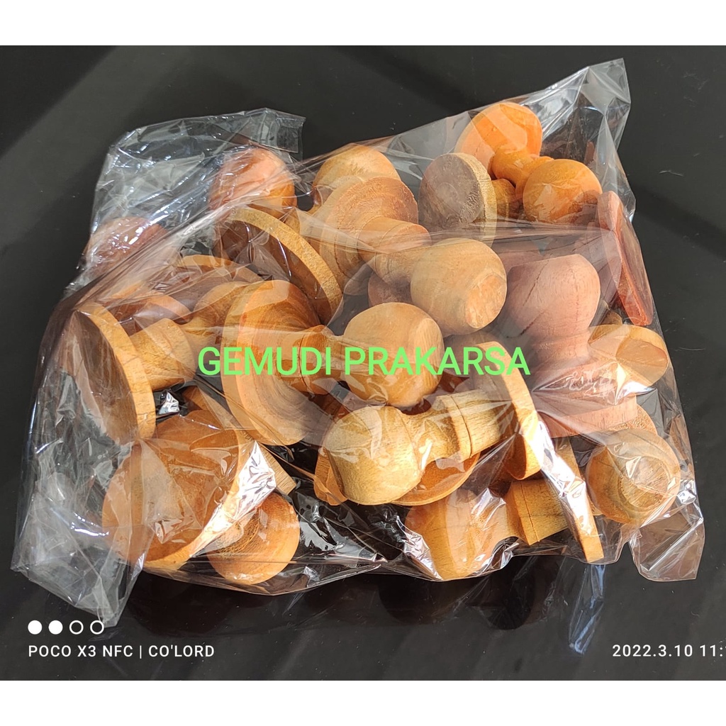 Gagang Stempel Kayu Bulat Campur isi 100 pcs | Gagang Stempel Kayu Pak Besar
