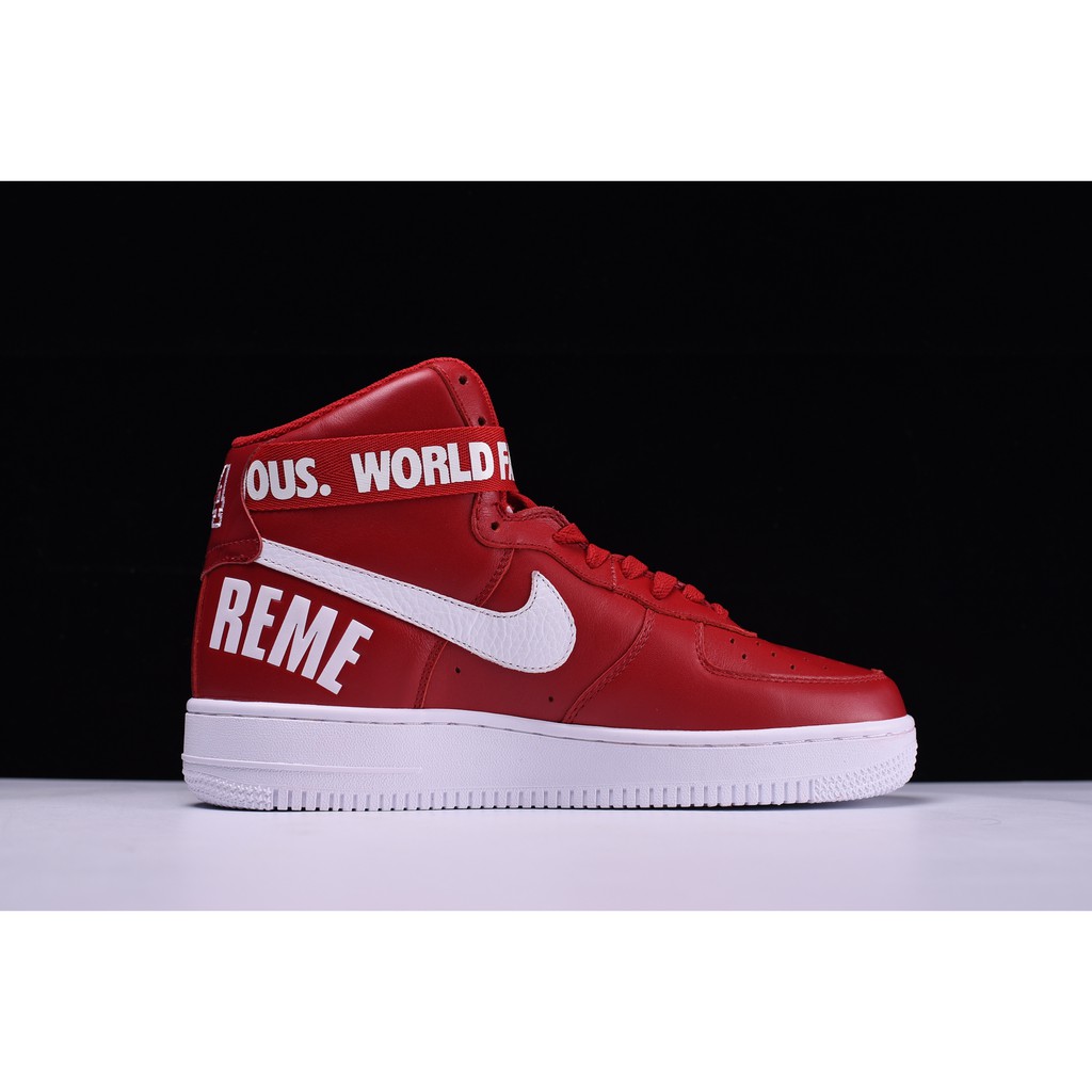white and red air force 1 high