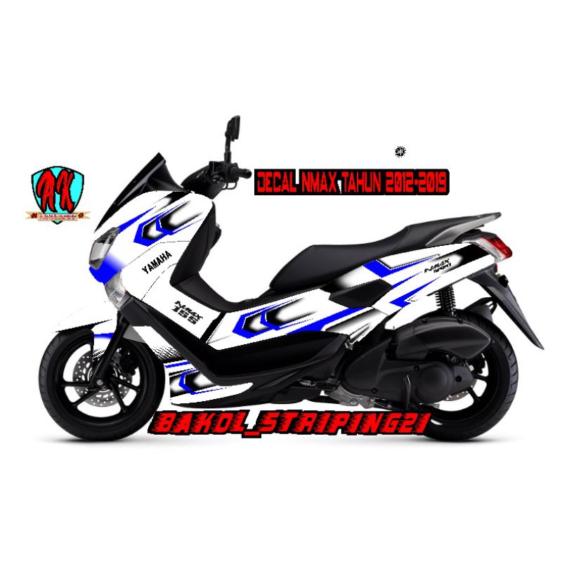 DECAL NMAX OLD MOTIF GRAFIS BIRU