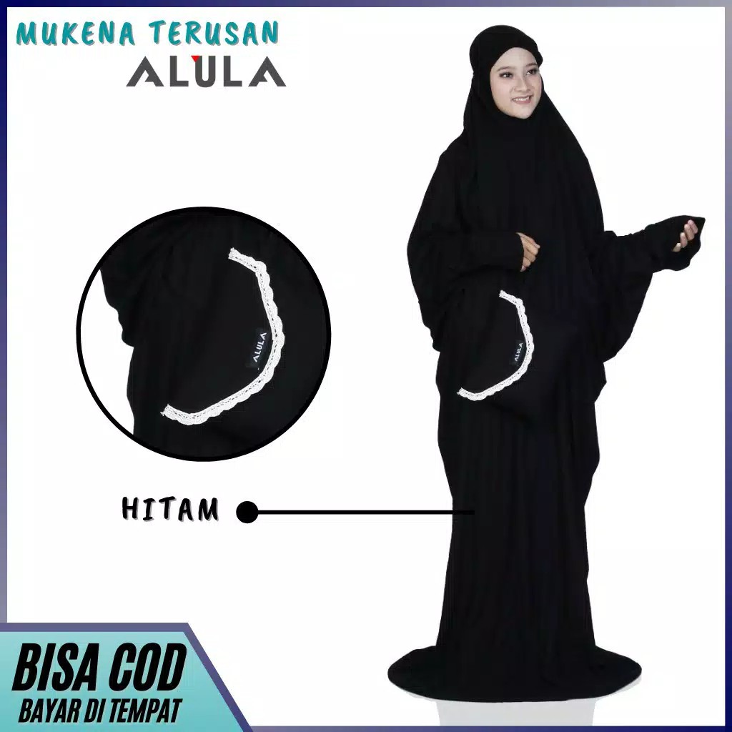 Mukena Terusan Alula  - Hitam
