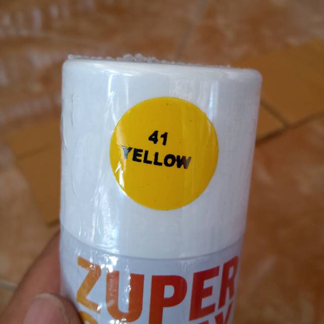 Pilok pilox warna kuning yellow zuper spray 150cc cat semprot spray paint untuk motor mobil sepeda velg helm kayu besi plastik