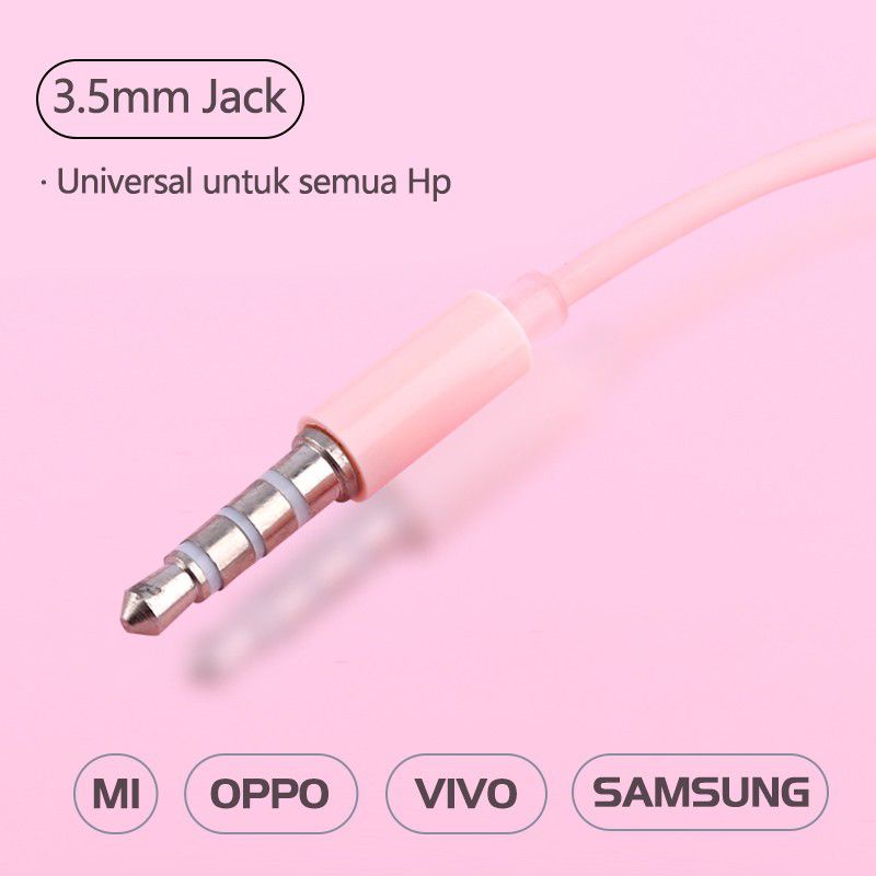 HEADSET / HANDSFREE U19 MACARON / MACARON MATE COLOR HIFI EXTRA BASS