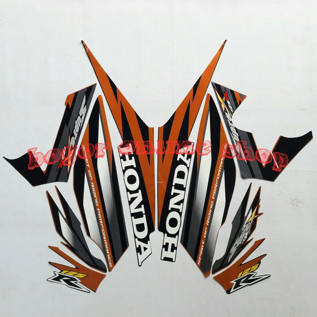 stiker motor supra x 125r 2006 hitam-coklat