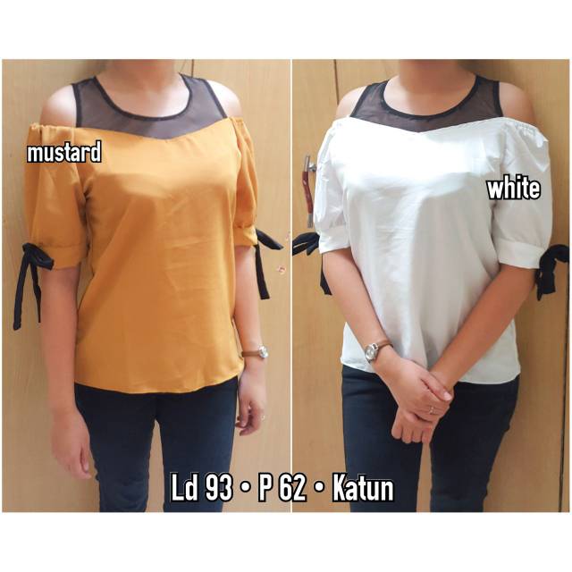 Baju atasan wanita baju off shoulder murah 1523