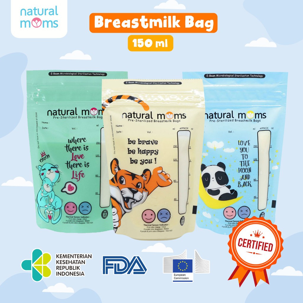 Kantong Asi Natural Moms 100cc 120cc 150cc Natural Mom Breast Milk Bag Kantong Susu ASIp