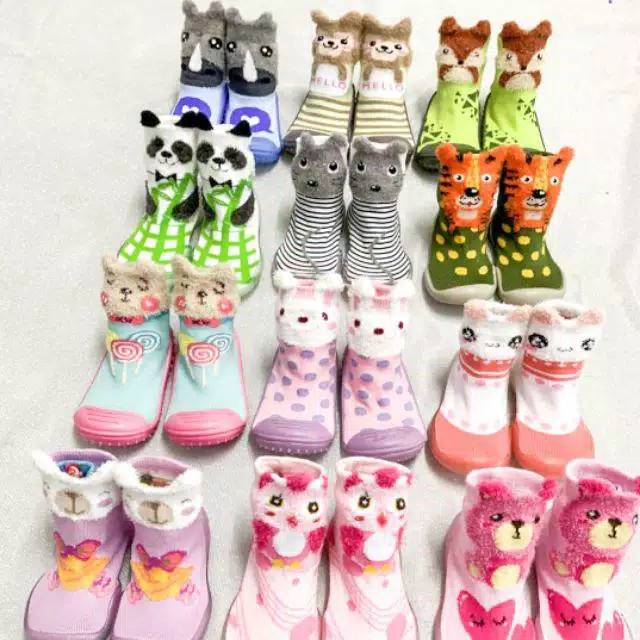 Sepatu Bayi Balita Model Skidder Prewalkers Shoes Kaos Kaki Sepatu Bayi Lucu Alas Karet Baby