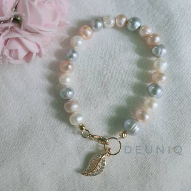 Gelang untai mutiara air tawar asli oleh oleh lombok