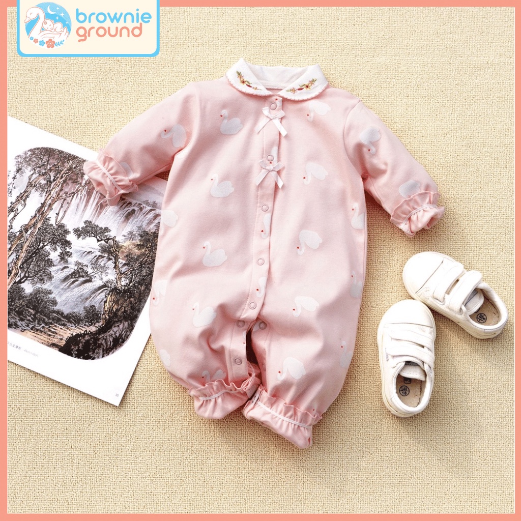 BROWNIEGROUND - Baju jumper anak perempuan baju anak Jumper ANGSA PINK 0-1 Tahun