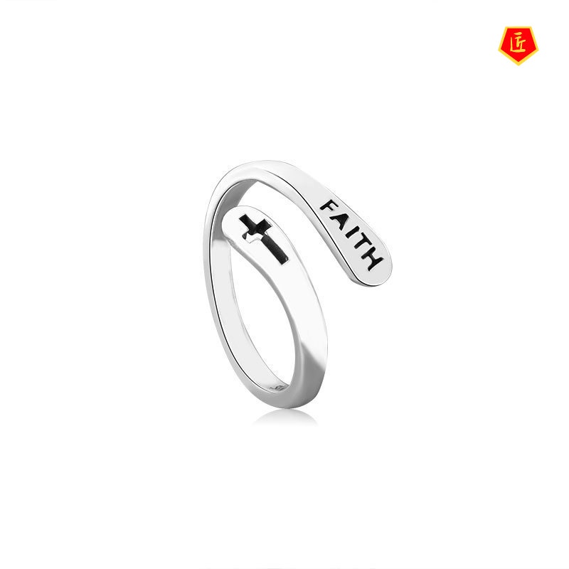 [Ready Stock]Cross Double-Layer Ring Female Simple Fashion Personality