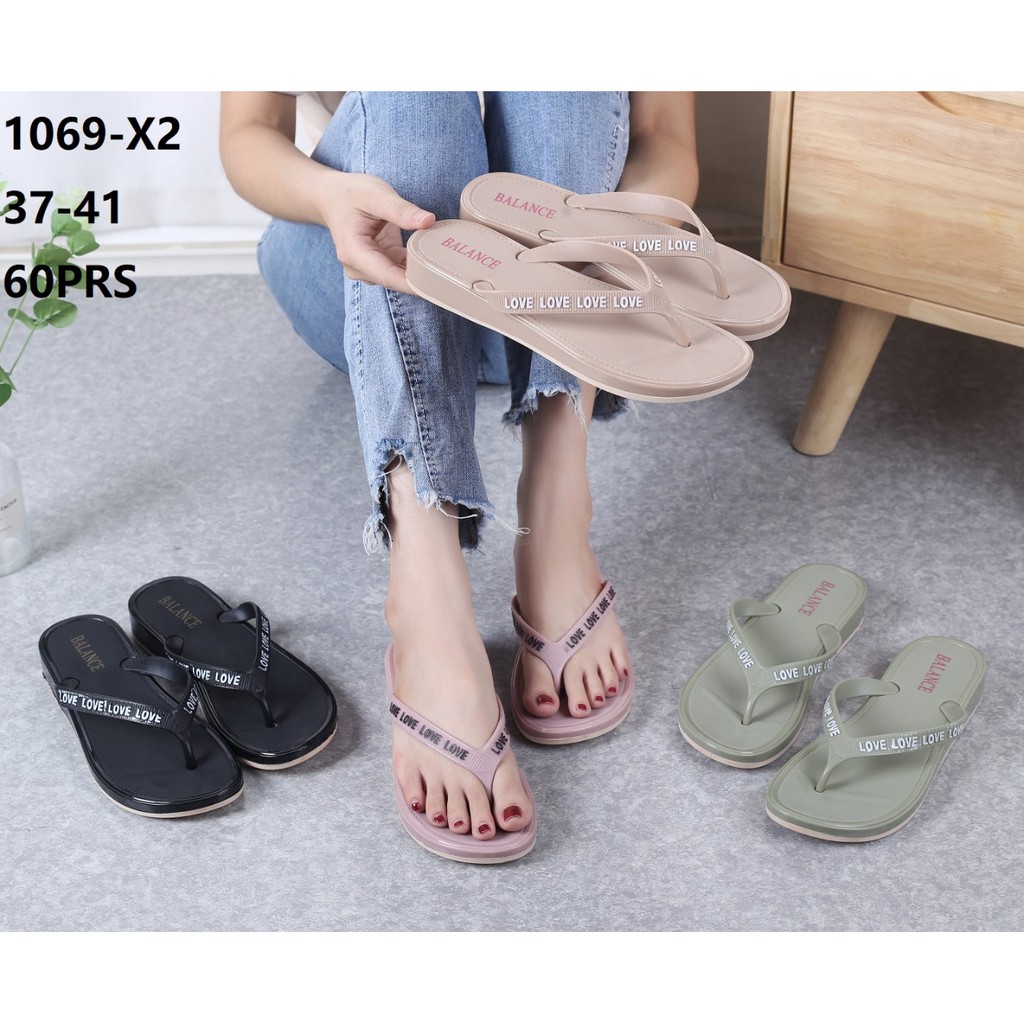 (COD) Balance 1069 X2 Tali Love Sandal Jepit Jelly BLC 1069-X2 Wedges 2,5Cm Anti Slip Awet Elegant