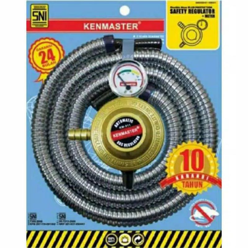 KENMASTER Paket Regulator Meter + Selang Gas Protec