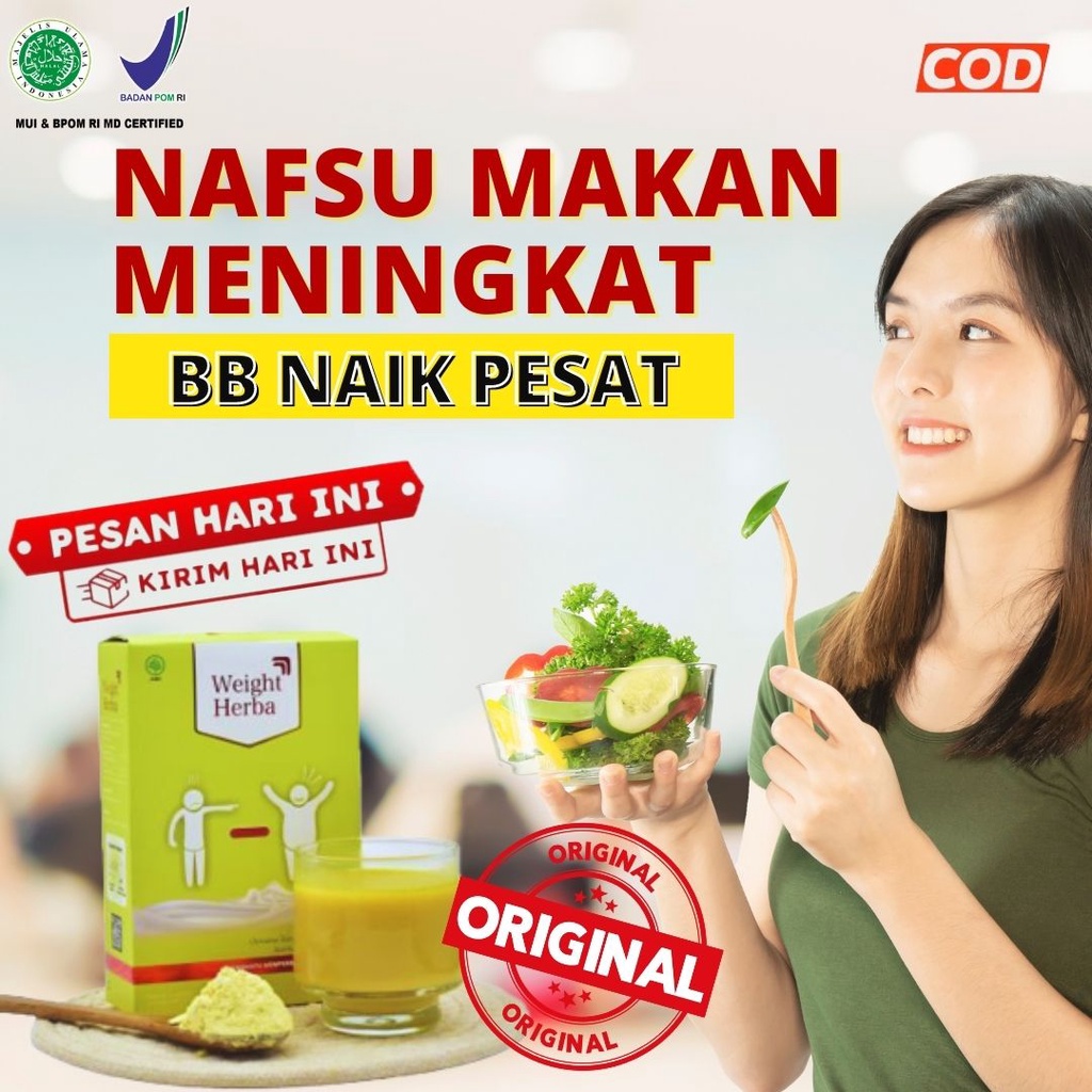 

WEIGHT HERBA 100% Original Susu Penggemuk Penambah Berat Badan Tingkatkan Nafsu Makan Tinggi Kalori Lancarkan Pencernaan Halal BPOM