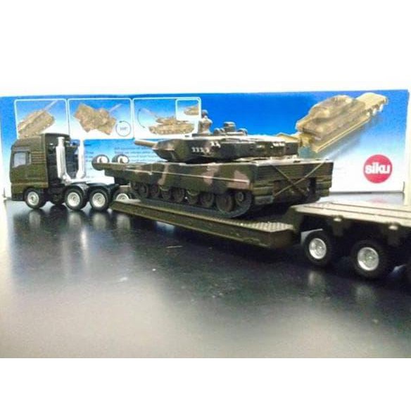 Diecast Truck Transporter Militer Tank Leopard - Siku - Termurah 