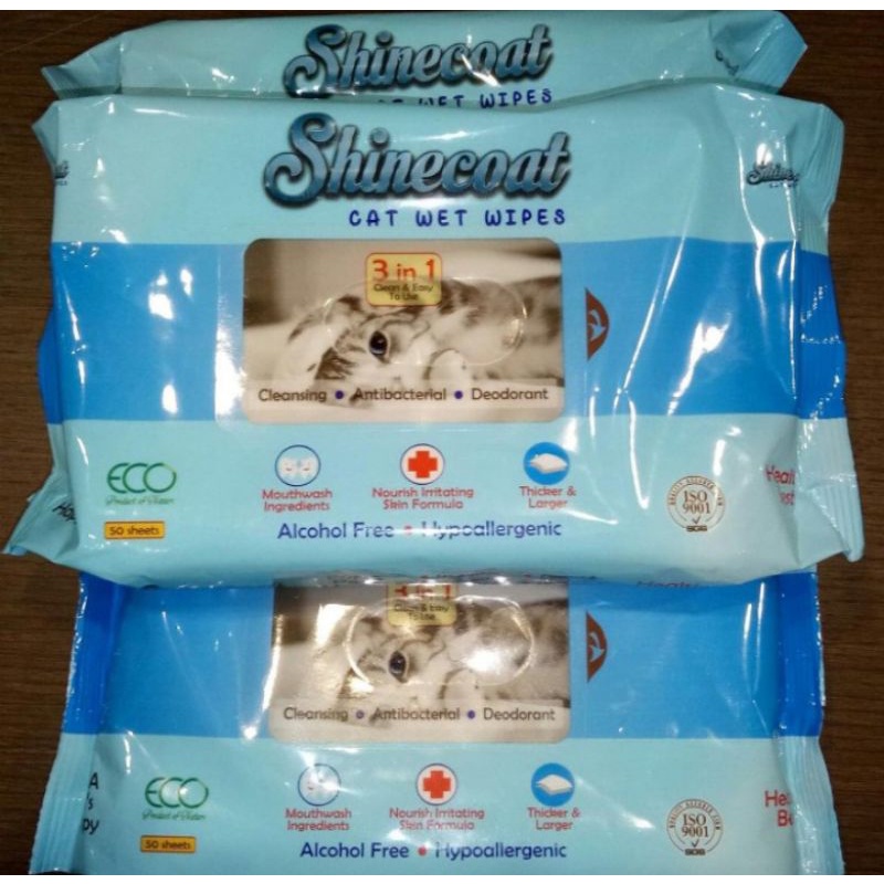 Shinecoat Cat Wet Wipes tissue basah kucing