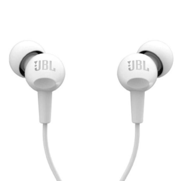 JBL C100SI IN-EAR HEADPHONES WITH MIC EARPHONE HEADSET HEADPHONE ORI - PUTIH