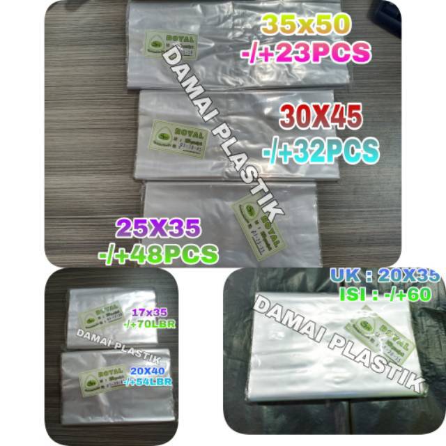 Plastik PP Polos Lebar Tebal 03 20x35 35x50 30x45 25x35 17x35 20x40 Kantong Bening