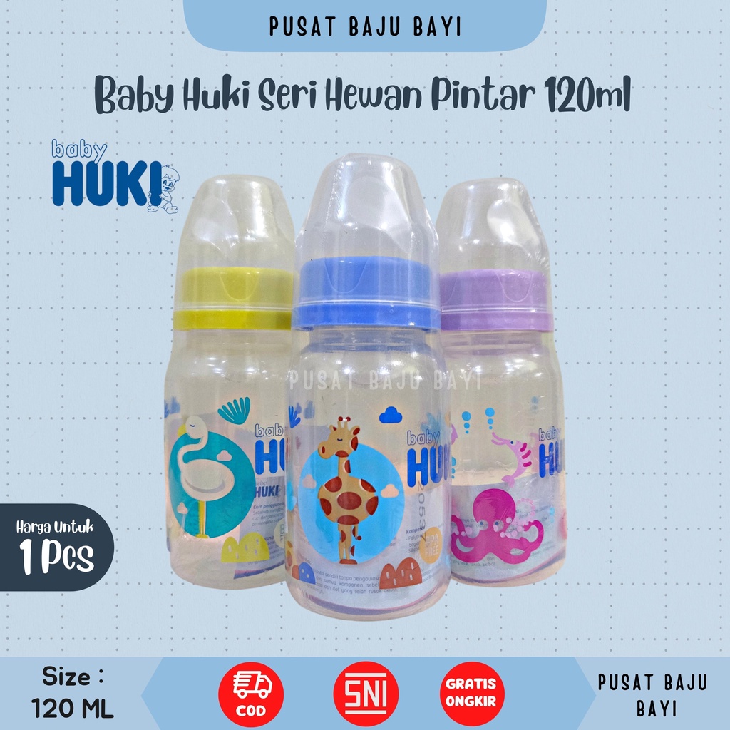 Baby Huki Botol Susu PP SP Round 60 ML 120 ML 240 ML Dot Gepeng Nipple Silicone Orthodontic
