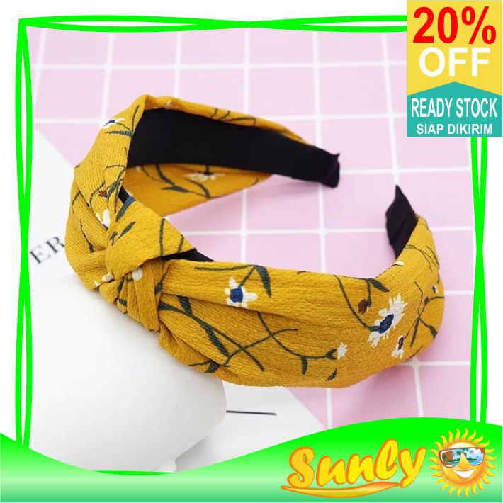 ☀ Sunly ☀ A088 Bando Pita Motif Twist Simpul Bandana Ikat Rambut Mandi Fashion Korea Import