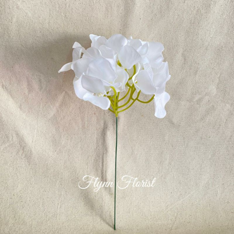 Bunga Hydrangea X1 (satuan)●35cm●Bunga Artificial/ Bunga Dekorasi / Bunga Plastik / Bunga Pernikahan-Putih