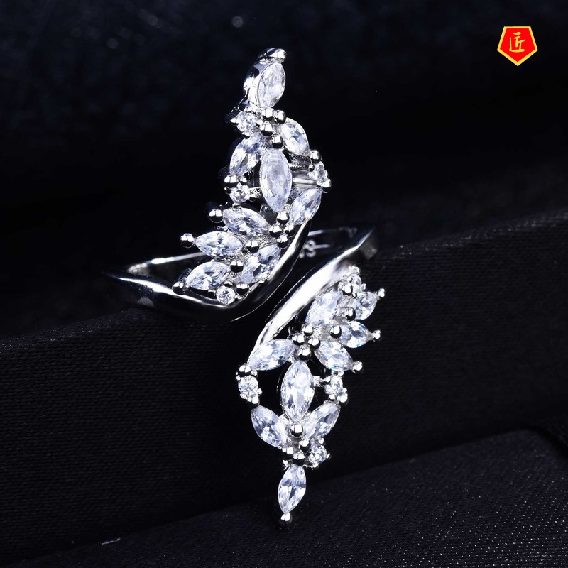 [Ready Stock]Hollow Diamond Wings Super Fairy Ring Female Korean Exaggerated Personalized