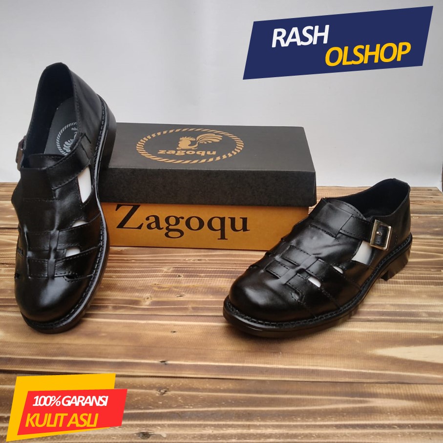 Sepatu Brongsong Pria Bahan Kulit Asli Sol Anti Slip Dan Nyaman Dipakai