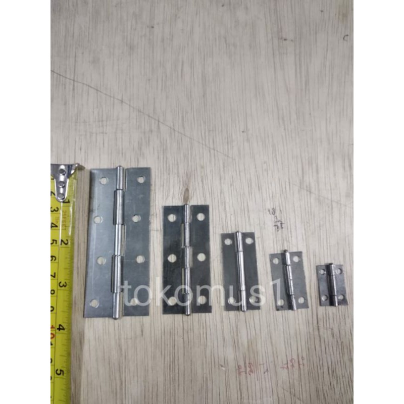 ENGSEL PINTU PLAT BESI/ ENGSEL KUPU KUPU 1&quot;,1.5&quot;,2&quot;,2.5&quot;,3&quot;,4&quot; ENGSEL TIPIS RRT MURAH ISI 12 PASANG