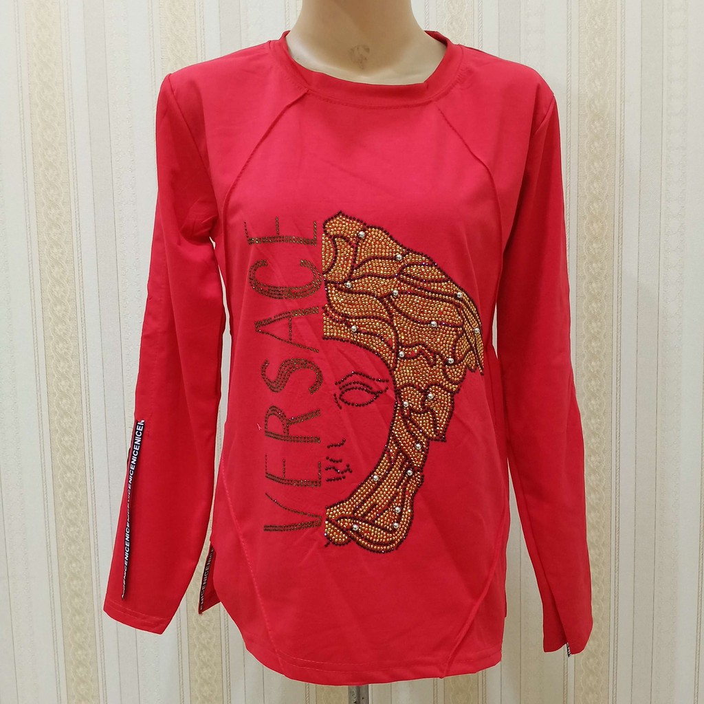 VERSACE Tee Premium Quality Cotton / Kaos Versace Tangan Panjang Fashion Wanita Import