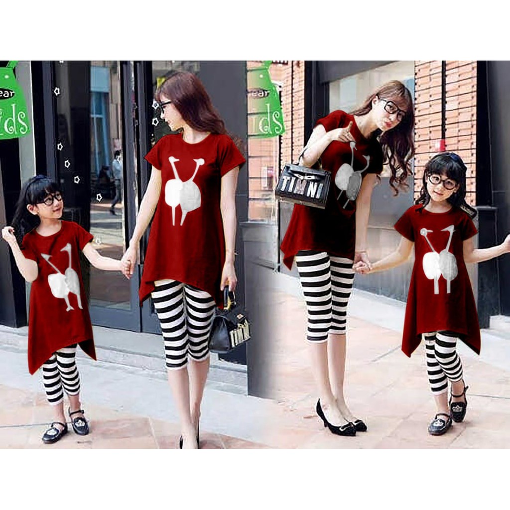 KAFIS SHOP Kirana Couple Mom And Kids | Set Baju Cople | Baju Cople Ibu Dan Anak Perempuan