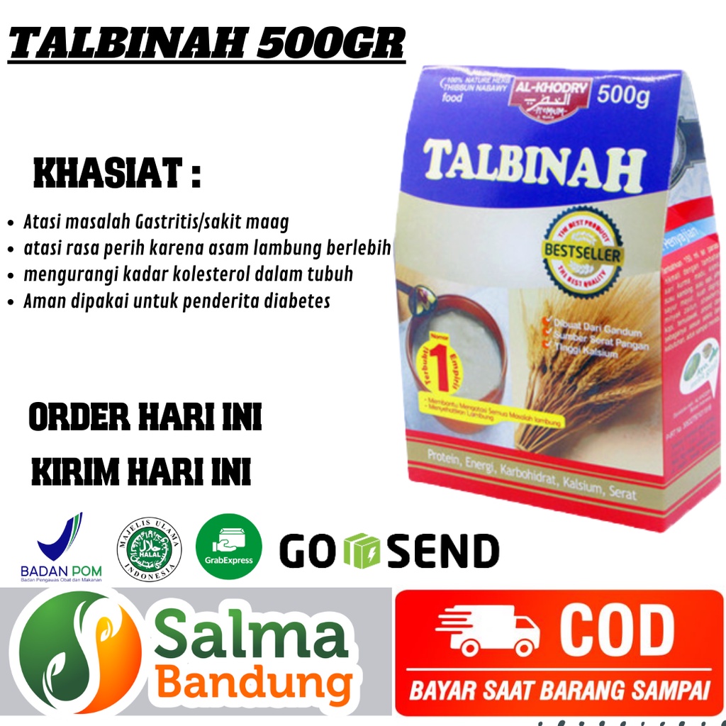 Tepung Talbinah Al-Khodry Asli Untuk Asam Lambung 500 Gram Tepung Bubur Talbinah