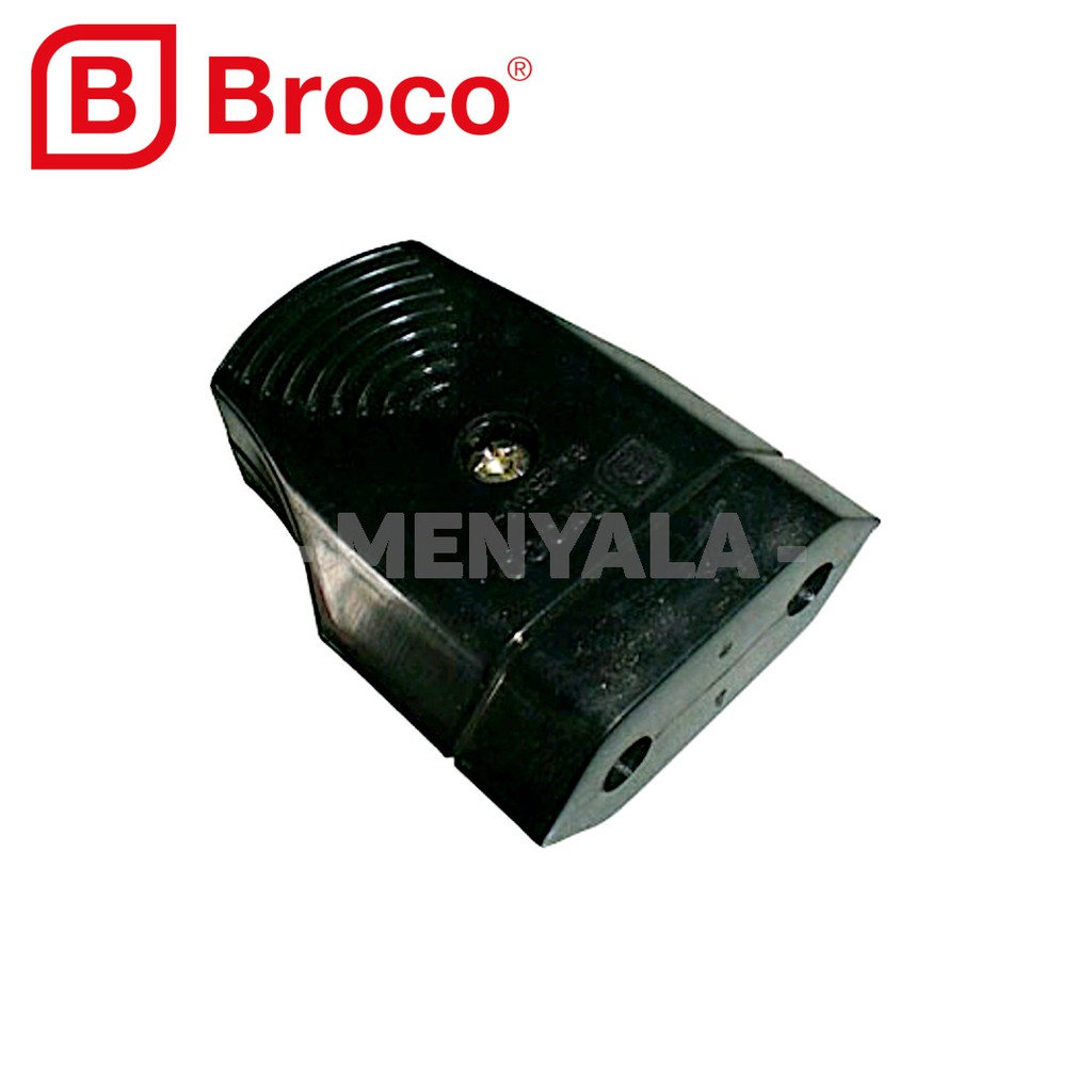 Steker Sambungan Gepeng BROCO Listrik Hitam FEMALE PLUG Original SNI