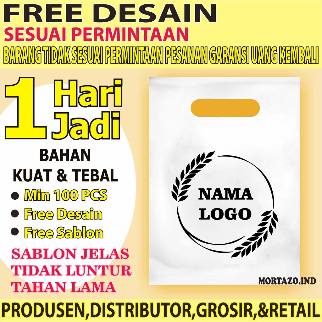 Plastik Sablon Uk 25x35 HD Plong Free Desain Sablon Plastik / Plastik packing / plastik