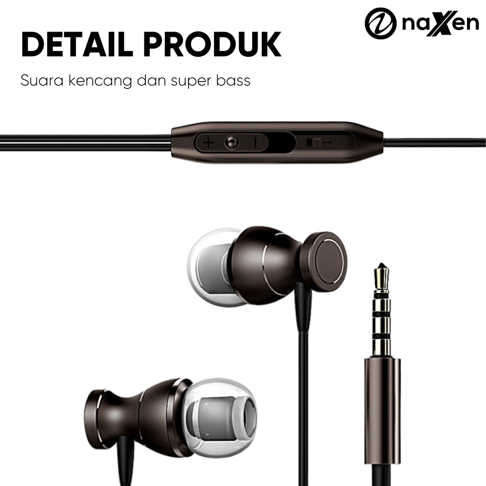 Headset In ear Naxen Premium HD Sound Bass + Microphone E04