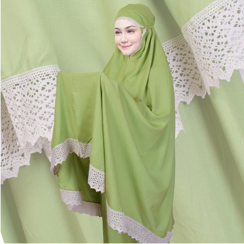 [Goodluck_Collection]Mukena Amelia | Mukena Dewasa | Mukena Telekung Polos Renda | Mukena Murah