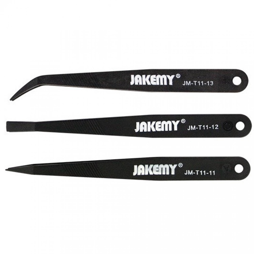 JAKEMY JM-T11 3 in 1 Professional Anti-static Tweezers Kit Repair Tool / Tang Penjepit Set Jakemy High Anti Static Tweezers Suit - JM-T11 / Jakemy High Anti Static Tweezers Suit - JM-T11