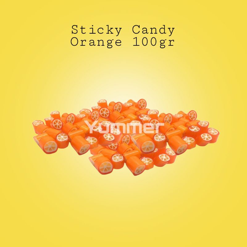 

Sticky candy ORANGE permen roll lollipop lolipop unik