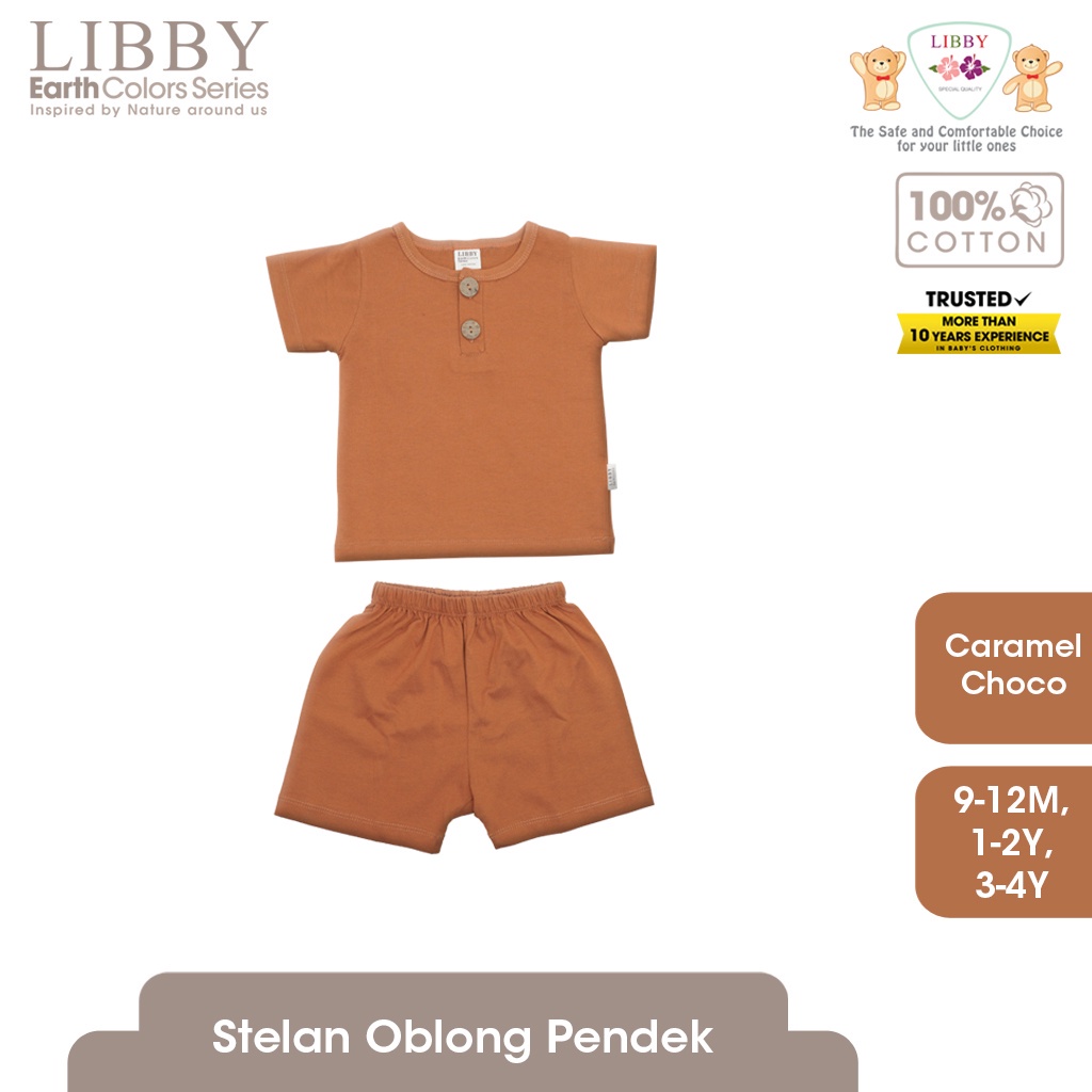 Libby Earth Series Setelan Oblong Pendek Celana Pendek Baju Set Anak